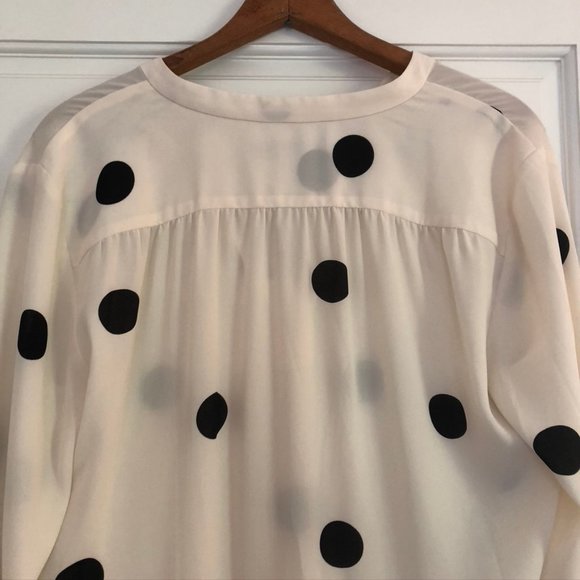 LOFT Mega Dot V-Neck Blouse - Picture 6 of 10